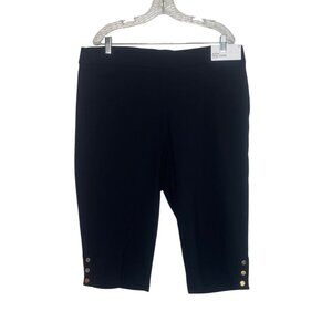 Liz Claiborne Alyssa Pedal Pusher Mid Rise Pants Womens 18 Black New